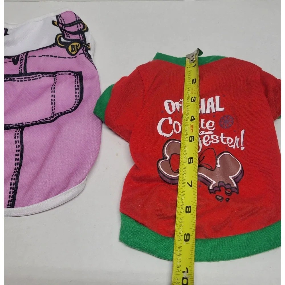 Born To‎ Be Loved Small Dog Shirt Bundle Pink Bear Mesh Red Cookie Tester 2pc S